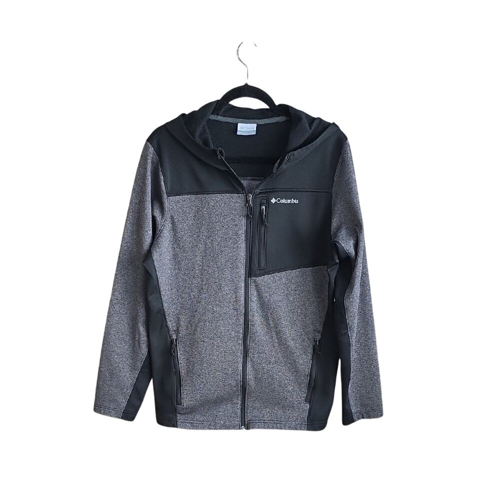 Columbia Harlem Park Hybrid Black/Grey Full Zip Hooded Jacket Mens Size Small